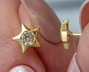 Heliophilia Silver Pendientes de Plata de Ley 925 con Baño de Oro y Circon